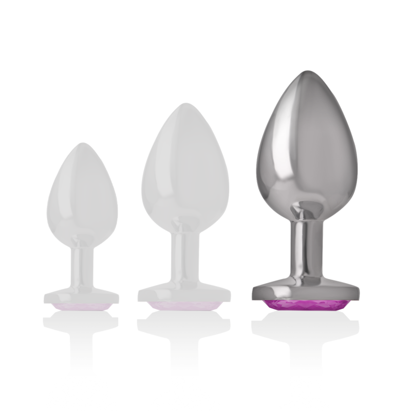INTENSE - ALUMINUM METAL ANAL PLUG WITH PINK CRYSTAL SIZE L 5 INTENSE - ALUMINUM METAL ANAL PLUG WITH PINK CRYSTAL SIZE L - obrazek 5