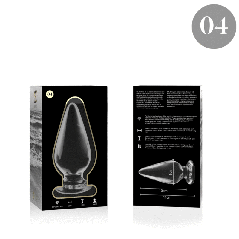 NEBULA SERIES BY IBIZA - MODEL 4 ANAL PLUG BOROSILICATE GLASS CLEAR 11 CM -O- 5 CM 4 NEBULA SERIES BY IBIZA - MODEL 4 ANAL PLUG BOROSILICATE GLASS CLEAR 11 CM -O- 5 CM - obrazek 4