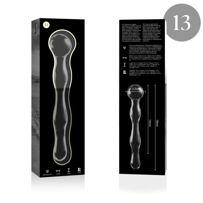 NEBULA SERIES BY IBIZA - MODEL 13 DILDO BOROSILICATE GLASS CLEAR 18 CM -O- 3.5 CM 4 NEBULA SERIES BY IBIZA - MODEL 13 DILDO BOROSILICATE GLASS CLEAR 18 CM -O- 3.5 CM - obrazek 4