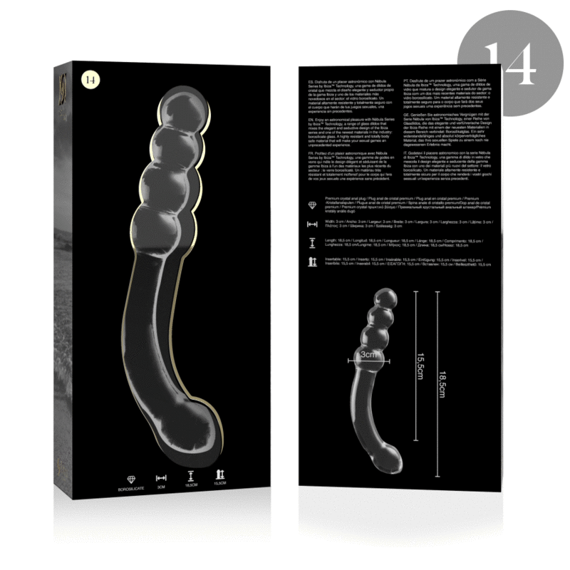 NEBULA SERIES BY IBIZA - MODEL 14 DILDO BOROSILICATE GLASS CLEAR 18.5 CM -O- 3 CM 4 NEBULA SERIES BY IBIZA - MODEL 14 DILDO BOROSILICATE GLASS CLEAR 18.5 CM -O- 3 CM - obrazek 4