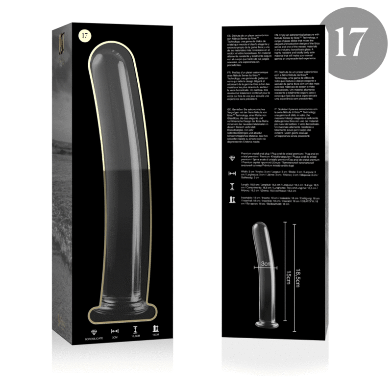 NEBULA SERIES BY IBIZA - MODEL 17 DILDO BOROSILICATE GLASS CLEAR 18.5 CM -O- 3 CM 4 NEBULA SERIES BY IBIZA - MODEL 17 DILDO BOROSILICATE GLASS CLEAR 18.5 CM -O- 3 CM - obrazek 4