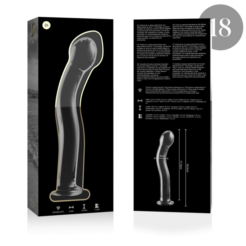 NEBULA SERIES BY IBIZA - MODEL 18 DILDO BOROSILICATE GLASS CLEAR 18.5 CM -O- 3.5 CM 4 NEBULA SERIES BY IBIZA - MODEL 18 DILDO BOROSILICATE GLASS CLEAR 18.5 CM -O- 3.5 CM - obrazek 4