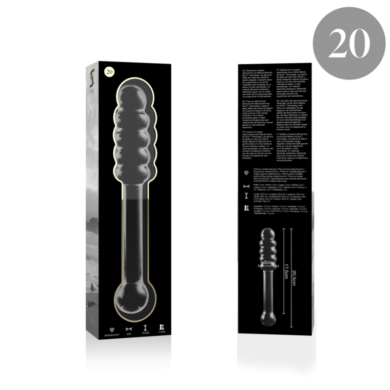 NEBULA SERIES BY IBIZA - MODEL 20 DILDO BOROSILICATE GLASS CLEAR 20.5 CM -O- 3 CM 4 NEBULA SERIES BY IBIZA - MODEL 20 DILDO BOROSILICATE GLASS CLEAR 20.5 CM -O- 3 CM - obrazek 4