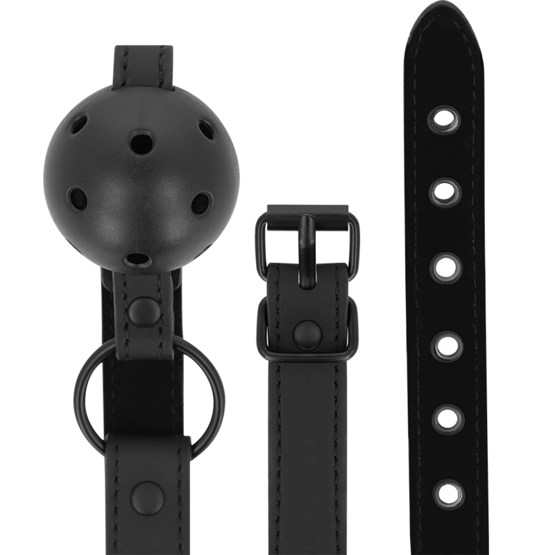 INTENSE - FETISH VEGAN LEATHER BALL GAG 4 INTENSE - FETISH VEGAN LEATHER BALL GAG - obrazek 4