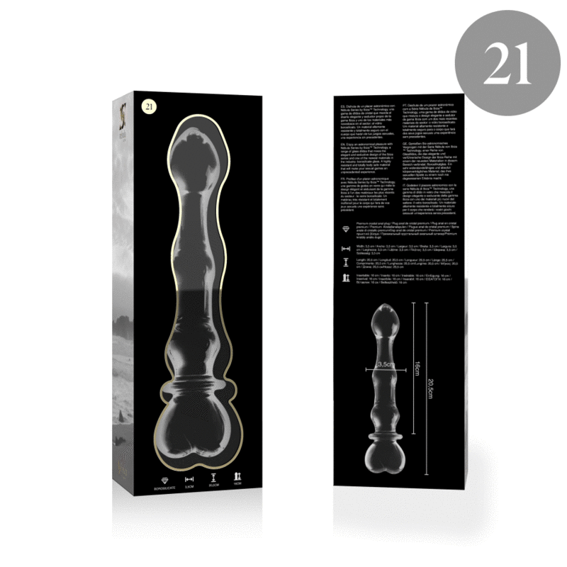 NEBULA SERIES BY IBIZA - MODEL 21 DILDO BOROSILICATE GLASS CLEAR 20.5 CM -O- 3.5 CM 4 NEBULA SERIES BY IBIZA - MODEL 21 DILDO BOROSILICATE GLASS CLEAR 20.5 CM -O- 3.5 CM - obrazek 4