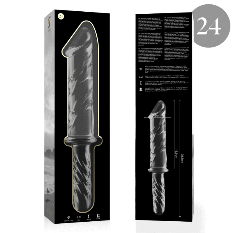 NEBULA SERIES BY IBIZA - MODEL 24 DILDO BOROSILICATE GLASS CLEAR 28.5 CM -O- 5 CM 4 NEBULA SERIES BY IBIZA - MODEL 24 DILDO BOROSILICATE GLASS CLEAR 28.5 CM -O- 5 CM - obrazek 4
