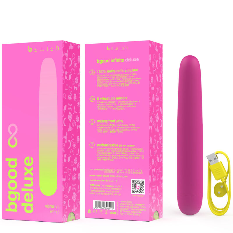 B SWISH - BGOOD INFINITE DELUXE RECHARGEABLE VIBRATOR PINK SILICONE 3 B SWISH - BGOOD INFINITE DELUXE RECHARGEABLE VIBRATOR PINK SILICONE - obrazek 3