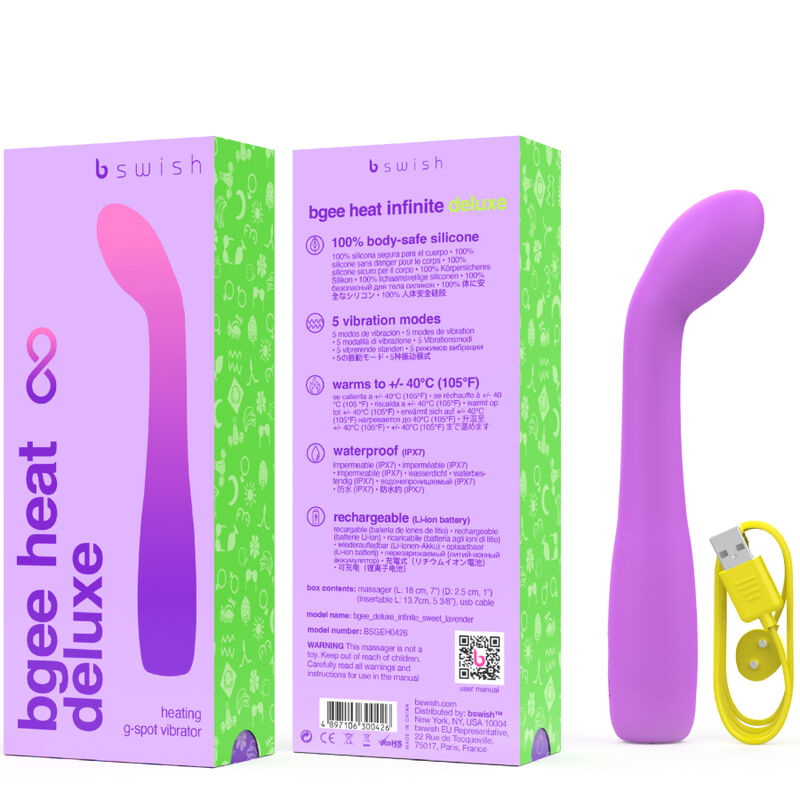 B SWISH - BGEE HEAT INFINITE DELUXE RECHARGEABLE VIBRATOR LAVENDER SILICONE 3 B SWISH - BGEE HEAT INFINITE DELUXE RECHARGEABLE VIBRATOR LAVENDER SILICONE - obrazek 3