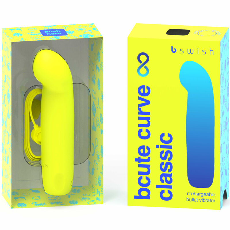 B SWISH - BCUTE CURVE INFINITE CLASSIC RECHARGEABLE SILICONE VIBRATOR YELLOW 2 B SWISH - BCUTE CURVE INFINITE CLASSIC RECHARGEABLE SILICONE VIBRATOR YELLOW - obrazek 2