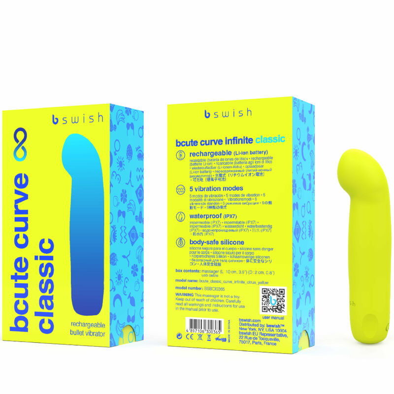 B SWISH - BCUTE CURVE INFINITE CLASSIC RECHARGEABLE SILICONE VIBRATOR YELLOW 3 B SWISH - BCUTE CURVE INFINITE CLASSIC RECHARGEABLE SILICONE VIBRATOR YELLOW - obrazek 3
