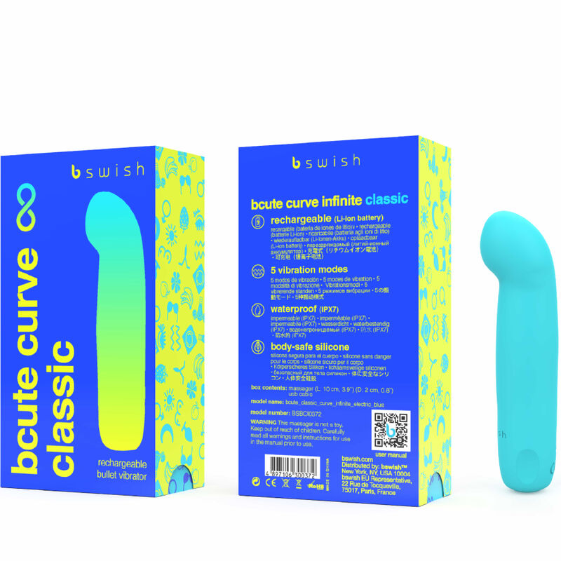 B SWISH - BCUTE CURVE INFINITE CLASSIC RECHARGEABLE VIBRATOR BLUE SILICONE 3 B SWISH - BCUTE CURVE INFINITE CLASSIC RECHARGEABLE VIBRATOR BLUE SILICONE - obrazek 3