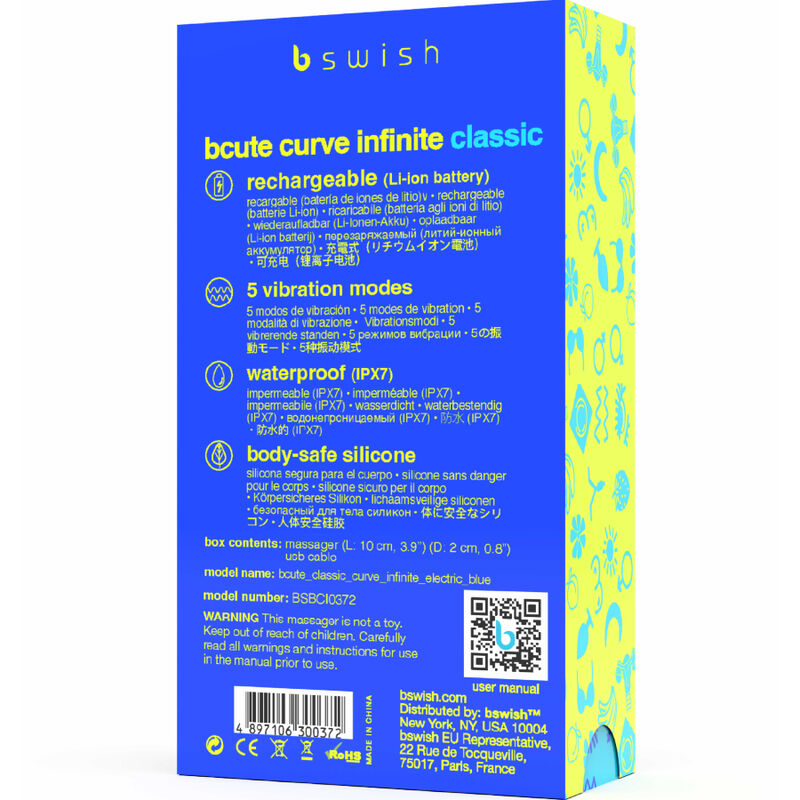 B SWISH - BCUTE CURVE INFINITE CLASSIC RECHARGEABLE VIBRATOR BLUE SILICONE 5 B SWISH - BCUTE CURVE INFINITE CLASSIC RECHARGEABLE VIBRATOR BLUE SILICONE - obrazek 5