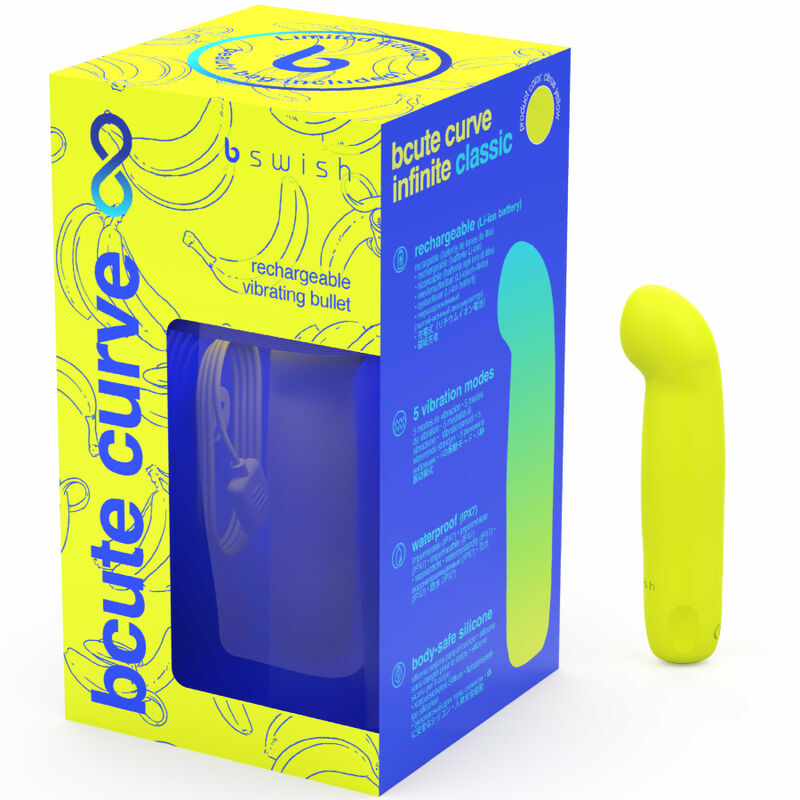 B SWISH - BCUTE CURVE INFINITE CLASSIC LIMITED EDITION RECHARGEABLE SILICONE VIBRATOR YELLOW 4 B SWISH - BCUTE CURVE INFINITE CLASSIC LIMITED EDITION RECHARGEABLE SILICONE VIBRATOR YELLOW - obrazek 4
