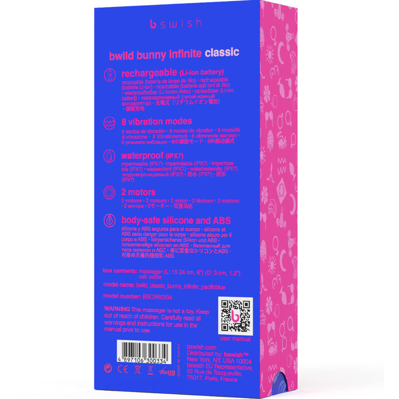 B SWISH - BWILD BUNNY INFINITE CLASSIC RECHARGEABLE VIBRATOR BLUE SILICONE 5 B SWISH - BWILD BUNNY INFINITE CLASSIC RECHARGEABLE VIBRATOR BLUE SILICONE - obrazek 5