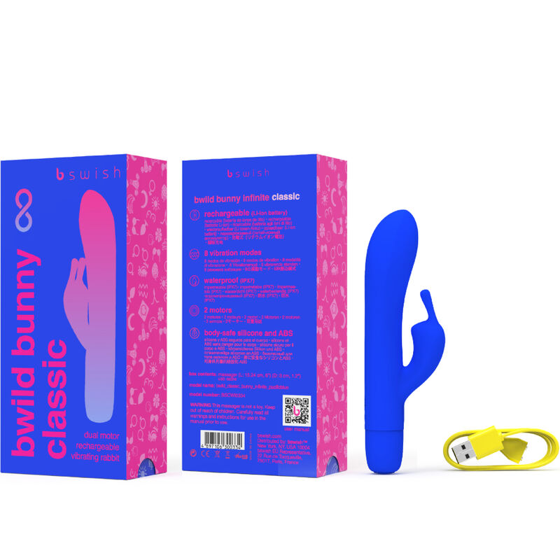 B SWISH - BWILD BUNNY INFINITE CLASSIC RECHARGEABLE VIBRATOR BLUE SILICONE 3 B SWISH - BWILD BUNNY INFINITE CLASSIC RECHARGEABLE VIBRATOR BLUE SILICONE - obrazek 3