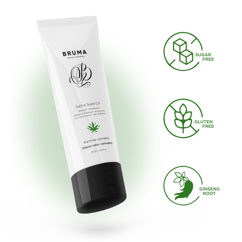 BRUMA - SATIVA SEED OIL SLIDING GEL WARMING CANNABIS FLAVOR 100 ML 4 BRUMA - SATIVA SEED OIL SLIDING GEL WARMING CANNABIS FLAVOR 100 ML - obrazek 4