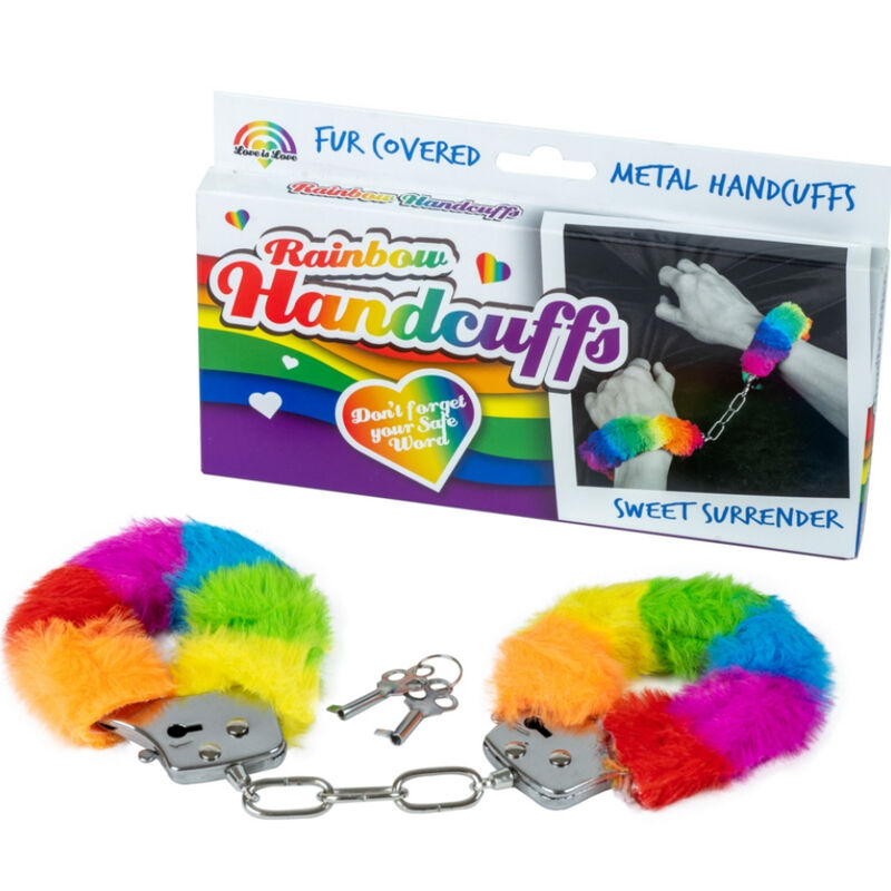 SPENCER FLEETWOOD - RAINBOW LINED METAL HANDCUFFS 2 SPENCER FLEETWOOD - RAINBOW LINED METAL HANDCUFFS - obrazek 2