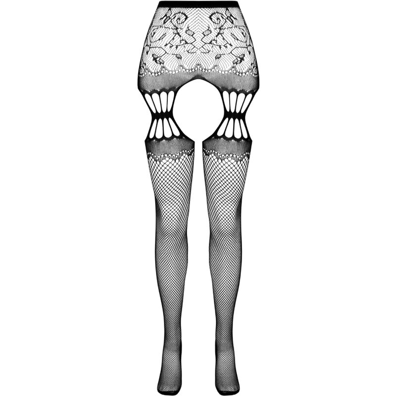 PASSION - S027 BLACK TIGHTS WITH GARTER ONE SIZE 5 PASSION - S027 BLACK TIGHTS WITH GARTER ONE SIZE - obrazek 5