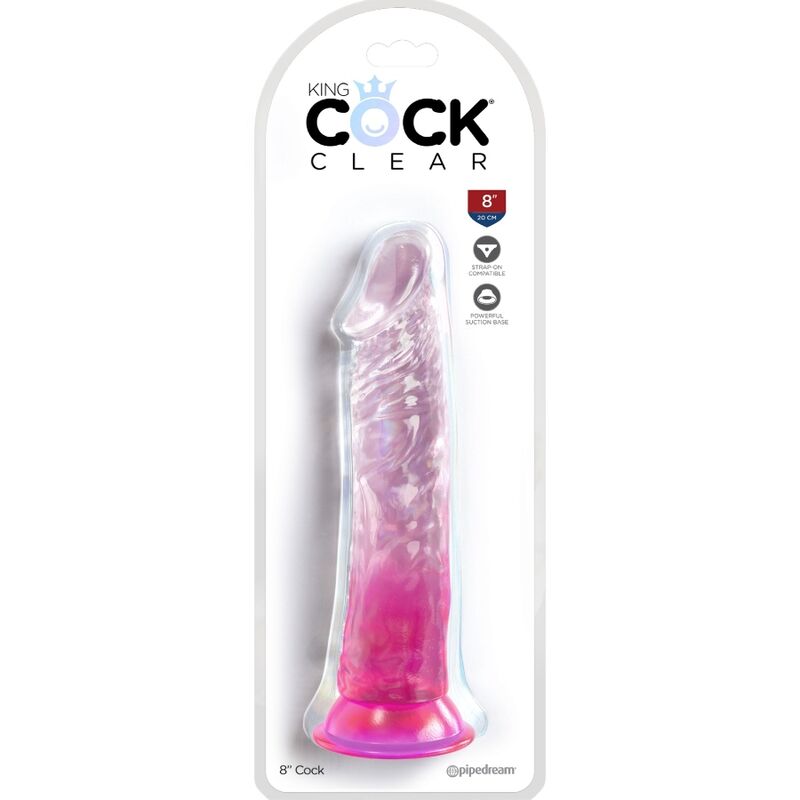 KING COCK - CLEAR REALISTIC PENIS 19.7 CM PINK 2 KING COCK - CLEAR REALISTIC PENIS 19.7 CM PINK - obrazek 2