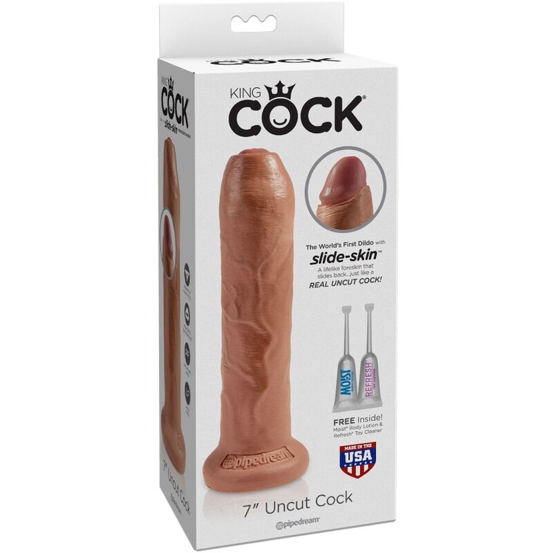 KING COCK - UNCUT REALISTIC PENIS 17.8 CM CARAMEL 3 KING COCK - UNCUT REALISTIC PENIS 17.8 CM CARAMEL - obrazek 3