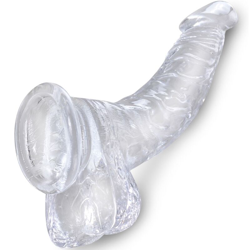 KING COCK - CLEAR REALISTIC CURVED PENIS WITH BALLS 16.5 CM TRANSPARENT 3 KING COCK - CLEAR REALISTIC CURVED PENIS WITH BALLS 16.5 CM TRANSPARENT - obrazek 3