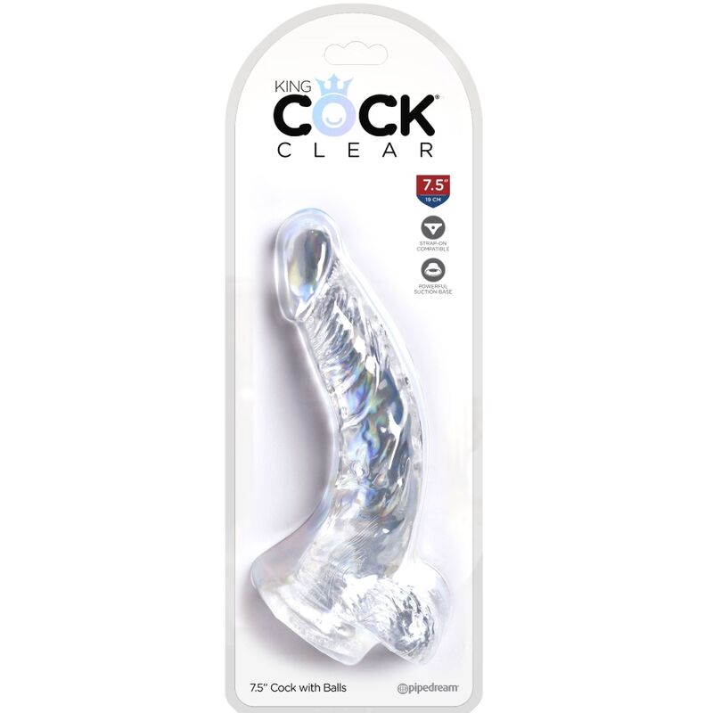 KING COCK - CLEAR REALISTIC CURVED PENIS WITH BALLS 16.5 CM TRANSPARENT 4 KING COCK - CLEAR REALISTIC CURVED PENIS WITH BALLS 16.5 CM TRANSPARENT - obrazek 4