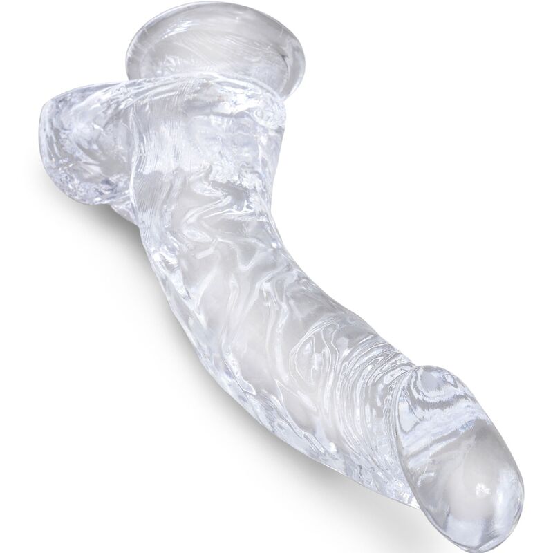 KING COCK - CLEAR REALISTIC CURVED PENIS WITH BALLS 16.5 CM TRANSPARENT 2 KING COCK - CLEAR REALISTIC CURVED PENIS WITH BALLS 16.5 CM TRANSPARENT - obrazek 2
