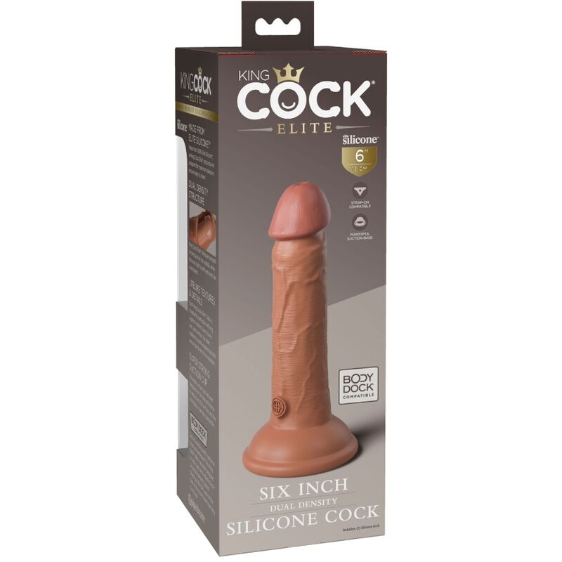 KING COCK - ELITE REALISTIC SILICONE DILDO 15.2 CM CARAMEL 5 KING COCK - ELITE REALISTIC SILICONE DILDO 15.2 CM CARAMEL - obrazek 5