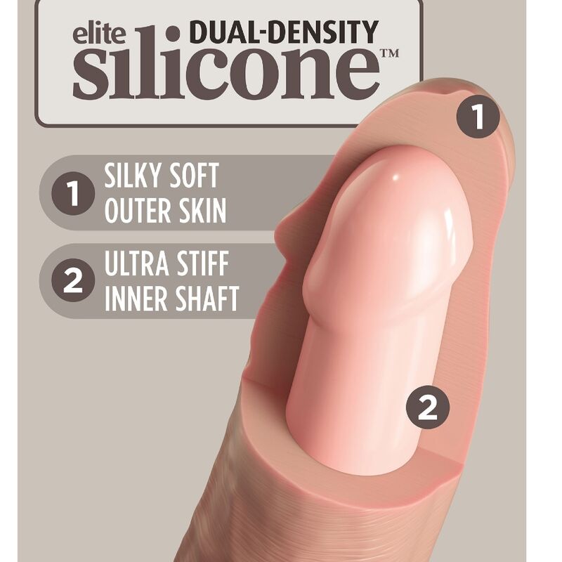 KING COCK - ELITE REALISTIC SILICONE DILDO 17.8 CM 3 KING COCK - ELITE REALISTIC SILICONE DILDO 17.8 CM - obrazek 3