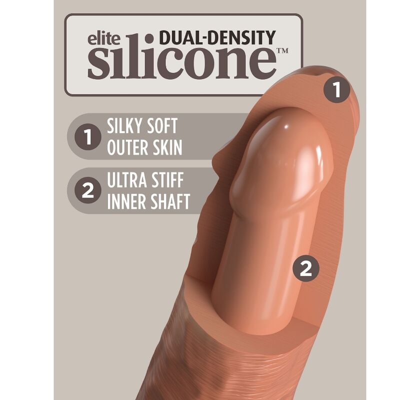KING COCK - ELITE REALISTIC SILICONE DILDO 20.3 CM CARAMEL 4 KING COCK - ELITE REALISTIC SILICONE DILDO 20.3 CM CARAMEL - obrazek 4