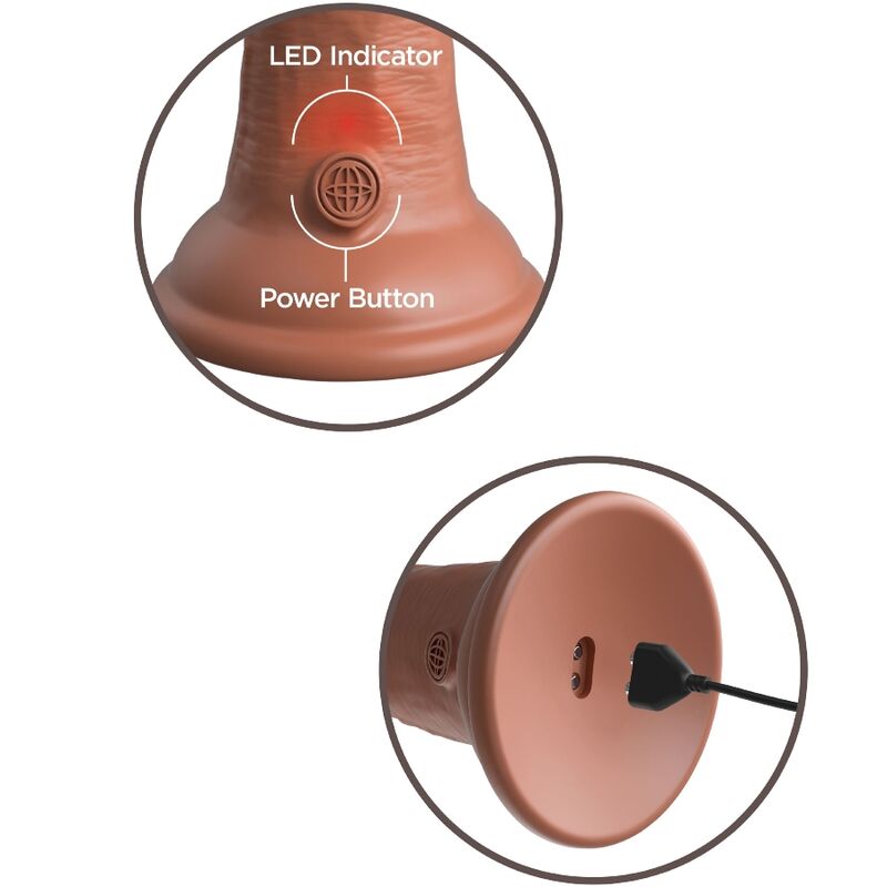 KING COCK - ELITE REALISTIC DILDO VIBRATING SILICONE 15.2 CM CARAMEL 3 KING COCK - ELITE REALISTIC DILDO VIBRATING SILICONE 15.2 CM CARAMEL - obrazek 3