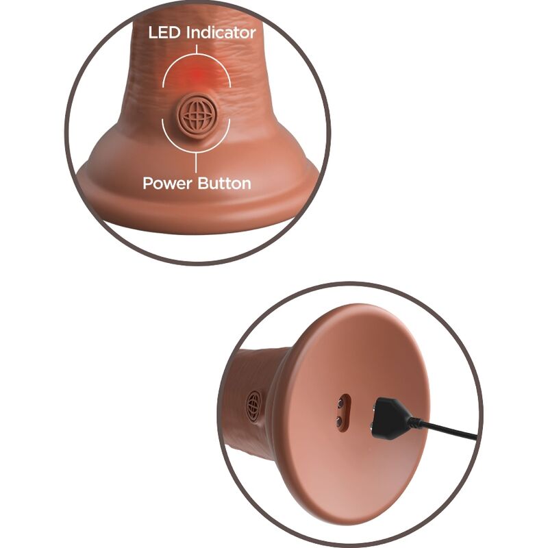 KING COCK - ELITE REALISTIC DILDO VIBRATING SILICONE 20.3 CM CARAMEL 4 KING COCK - ELITE REALISTIC DILDO VIBRATING SILICONE 20.3 CM CARAMEL - obrazek 4