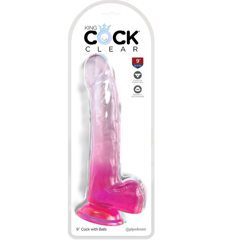 KING COCK - CLEAR DILDO WITH TESTICLES 20.3 CM PINK 2 KING COCK - CLEAR DILDO WITH TESTICLES 20.3 CM PINK - obrazek 2