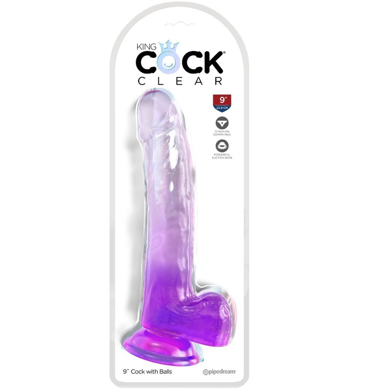 KING COCK - CLEAR DILDO WITH TESTICLES 20.3 CM PURPLE 2 KING COCK - CLEAR DILDO WITH TESTICLES 20.3 CM PURPLE - obrazek 2