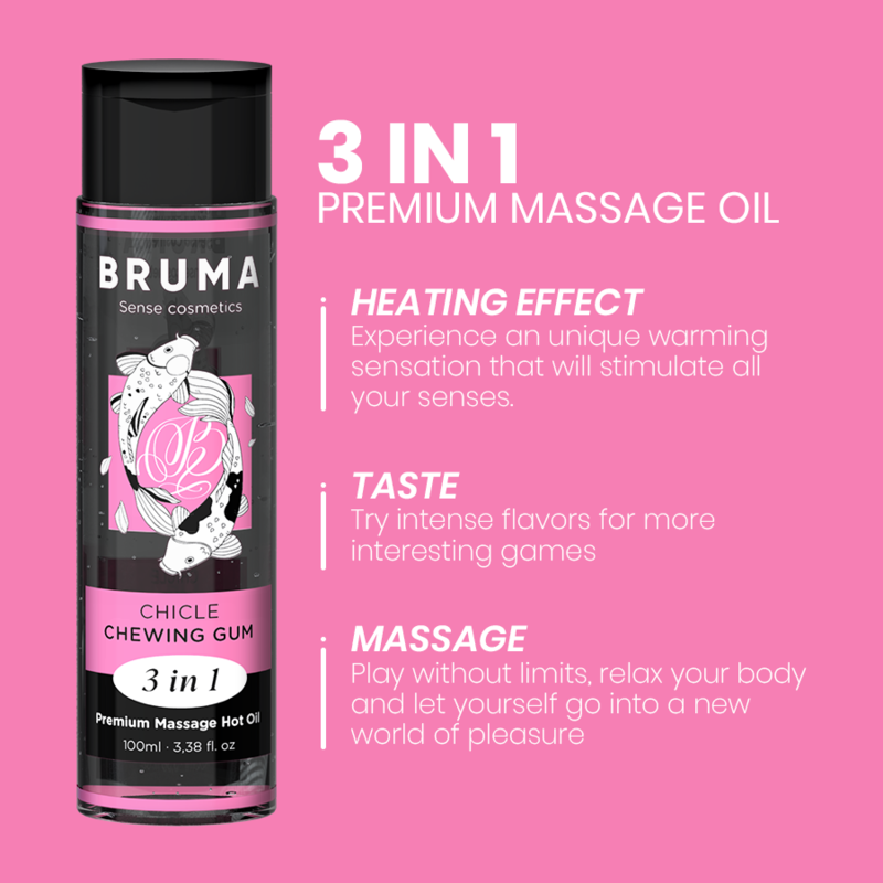 BRUMA - PREMIUM MASSAGE HOT OIL CHEWING GUM 3 IN 1 - 100 ML 4 BRUMA - PREMIUM MASSAGE HOT OIL CHEWING GUM 3 IN 1 - 100 ML - obrazek 4