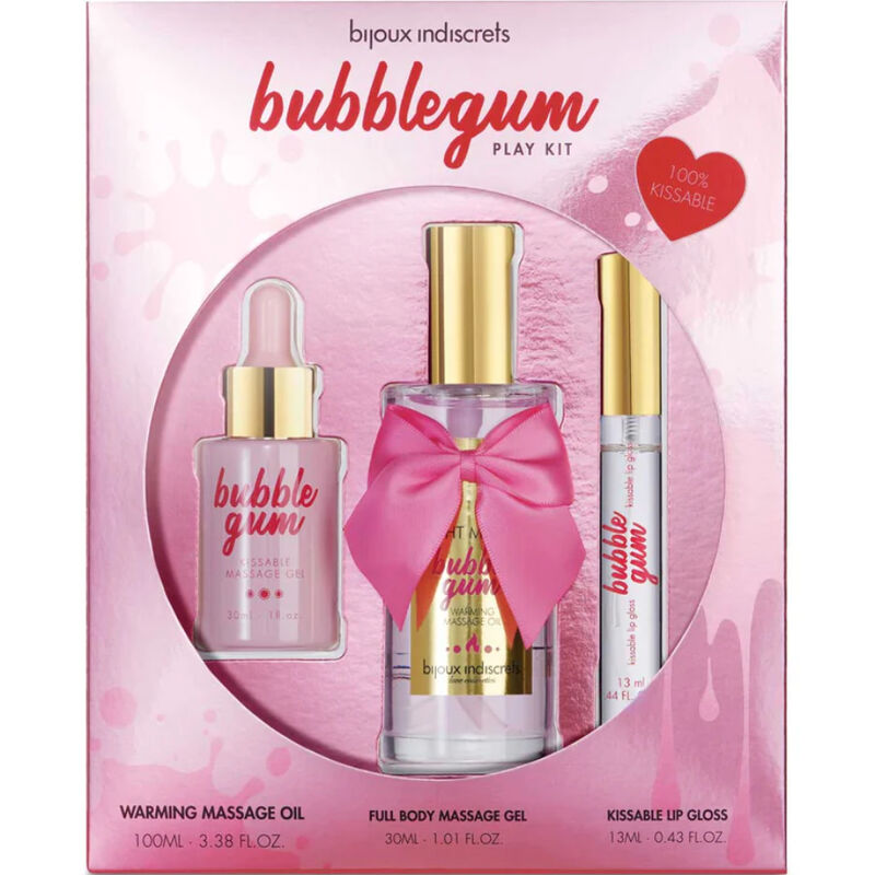 BIJOUX - INDISCRETS BUBBLEGUM PLAY KIT WITH OIL GEL  LIP GLOSS