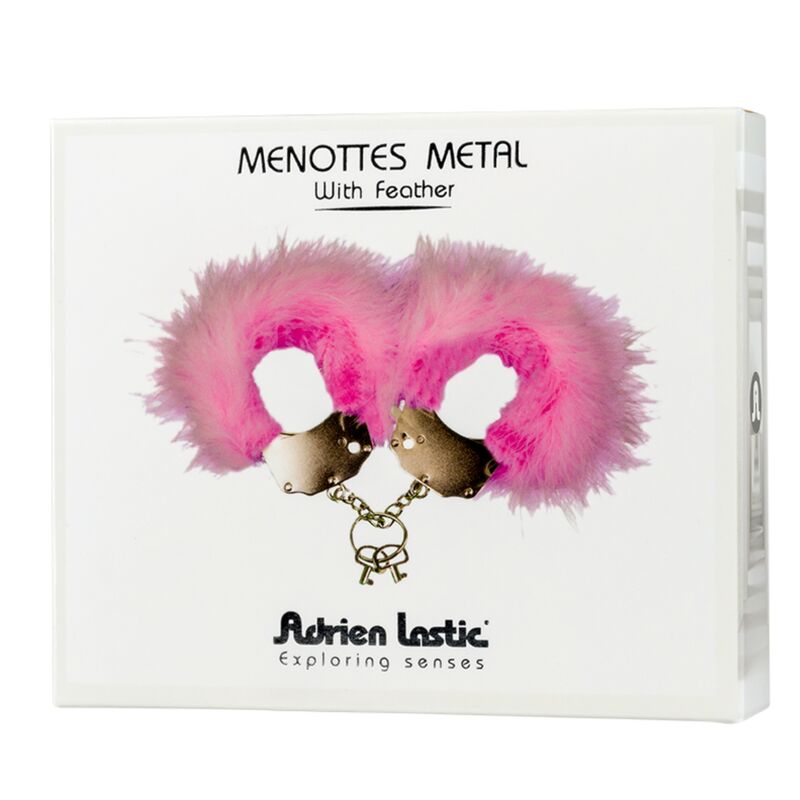 ADRIEN LASTIC - METAL HANDCUFFS WITH PINK FEATHERS 3 ADRIEN LASTIC - METAL HANDCUFFS WITH PINK FEATHERS - obrazek 3