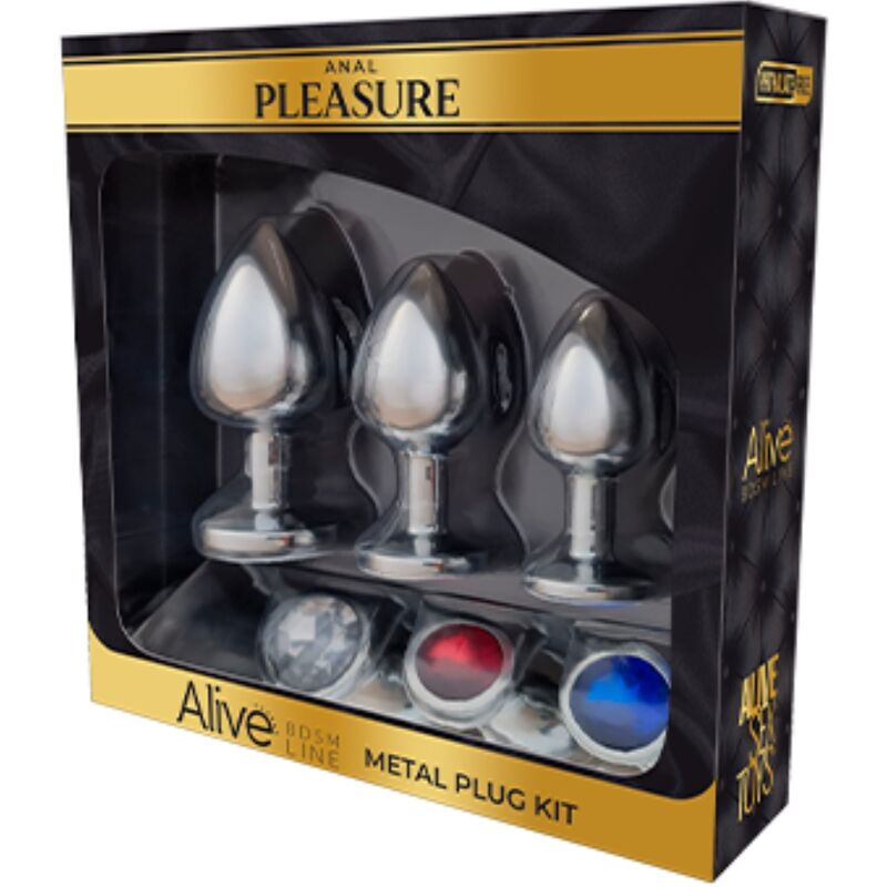 ALIVE - ANAL PLEASURE KIT 3 PLUG METAL 2 ALIVE - ANAL PLEASURE KIT 3 PLUG METAL - obrazek 2