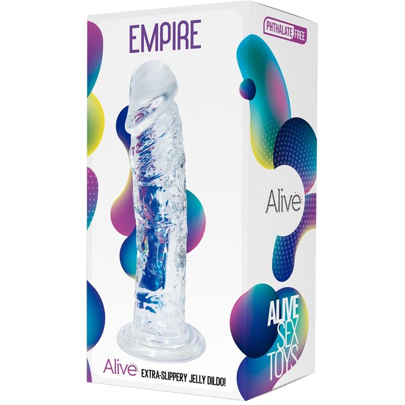 ALIVE - EMPIRE REALISTIC PENIS TRANSPARENT 19.3 CM 2 ALIVE - EMPIRE REALISTIC PENIS TRANSPARENT 19.3 CM - obrazek 2