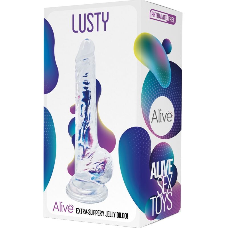 ALIVE - LUSTY REALISTIC PENIS TRANSPARENT 18 CM 2 ALIVE - LUSTY REALISTIC PENIS TRANSPARENT 18 CM - obrazek 2
