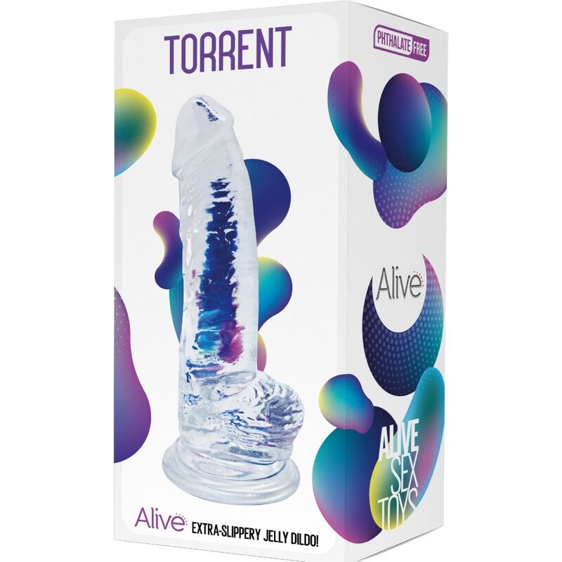 ALIVE - TORRENT REALISTIC PENIS TRANSPARENT 20.6 CM 2 ALIVE - TORRENT REALISTIC PENIS TRANSPARENT 20.6 CM - obrazek 2