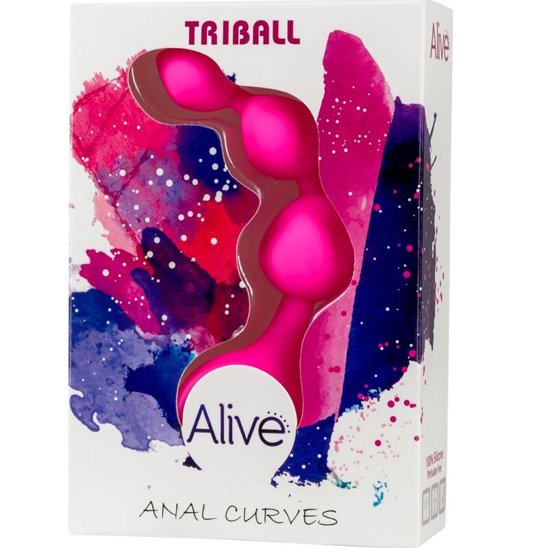 ALIVE - TRIBALL PINK SILICONE ANAL BALLS 15 CM 2 ALIVE - TRIBALL PINK SILICONE ANAL BALLS 15 CM - obrazek 2
