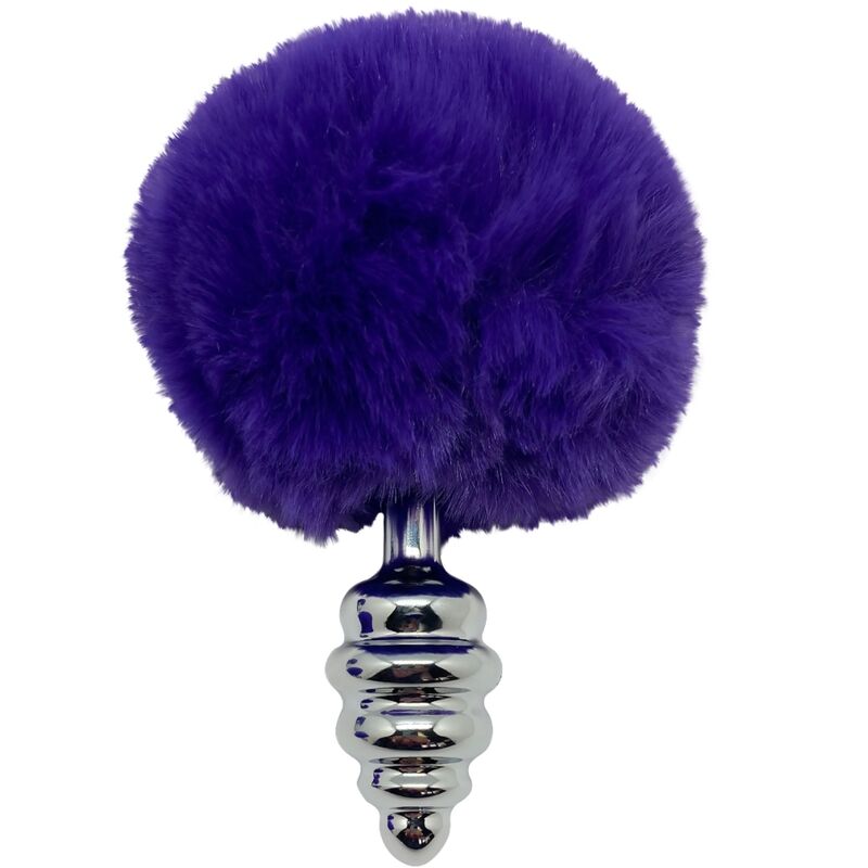 ALIVE - ANAL PLEASURE PLUG SPIRAL METAL FLUFFY DARK VIOLET SIZE S 2 ALIVE - ANAL PLEASURE PLUG SPIRAL METAL FLUFFY DARK VIOLET SIZE S - obrazek 2