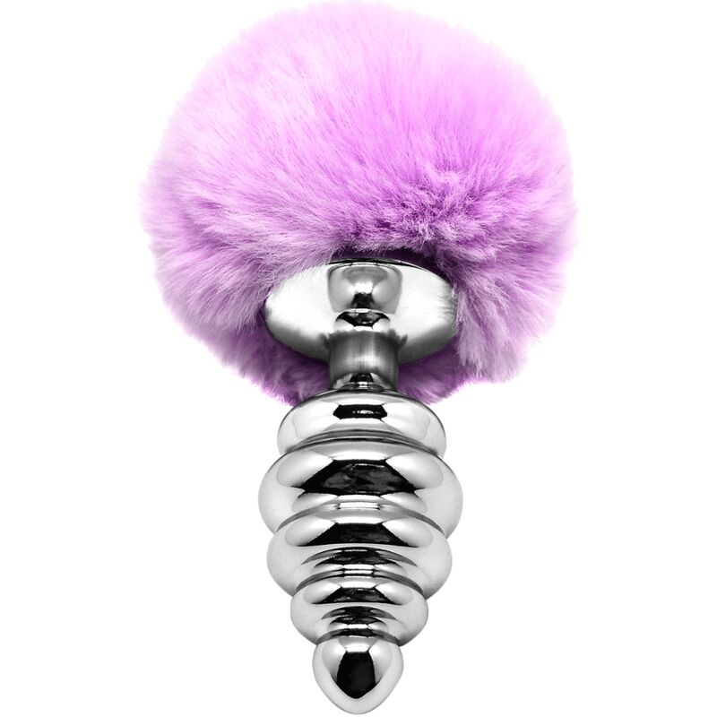 ALIVE - ANAL PLEASURE PLUG SPIRAL METAL FLUFFY VIOLET SIZE M 2 ALIVE - ANAL PLEASURE PLUG SPIRAL METAL FLUFFY VIOLET SIZE M - obrazek 2