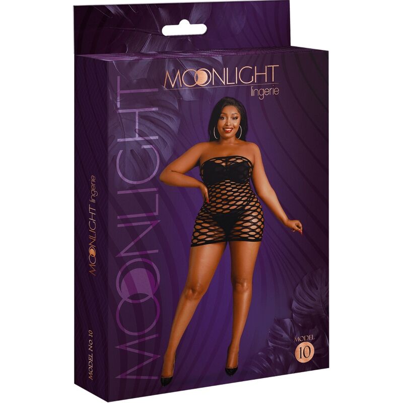 MOONLIGHT - MODEL 10 MESH DRESS BLACK PLUS SIZE 3 MOONLIGHT - MODEL 10 MESH DRESS BLACK PLUS SIZE - obrazek 3