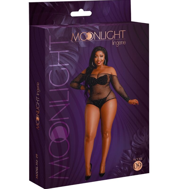 MOONLIGHT - MODEL 9 LONG SLEEVE BODYSUIT BRIGHT BLACK PLUS SIZE 3 MOONLIGHT - MODEL 9 LONG SLEEVE BODYSUIT BRIGHT BLACK PLUS SIZE - obrazek 3