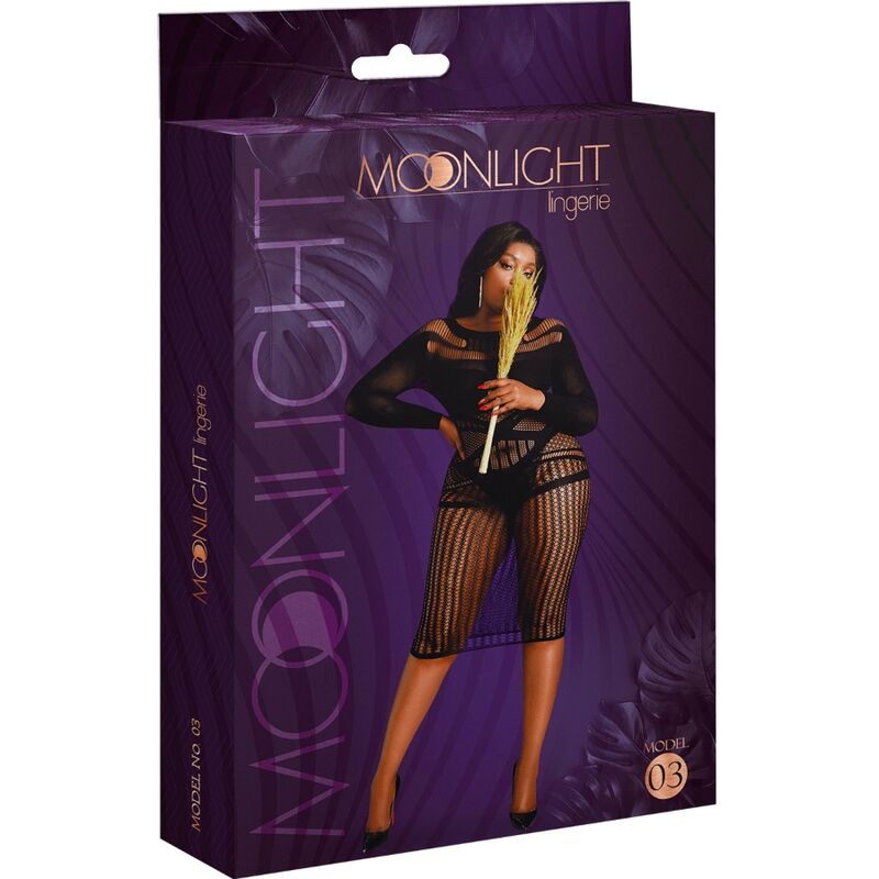 MOONLIGHT - MODEL 3 DRESS BLACK PLUS SIZE 3 MOONLIGHT - MODEL 3 DRESS BLACK PLUS SIZE - obrazek 3
