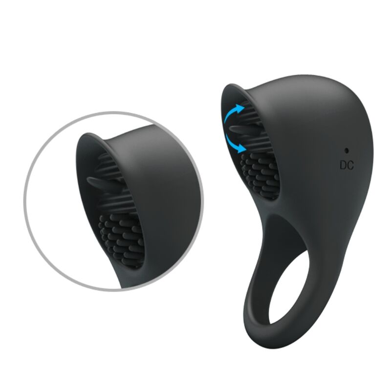 PRETTY LOVE - VIBRATING PENIS RING WITH BLACK TONGUE 5 PRETTY LOVE - VIBRATING PENIS RING WITH BLACK TONGUE - obrazek 5