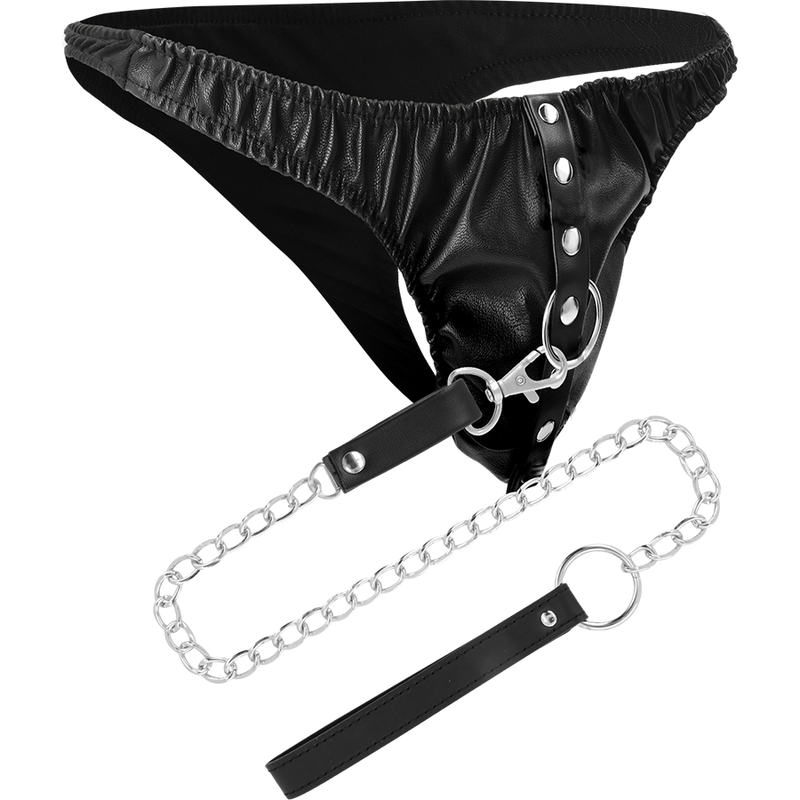 DARKNESS - SUBMISSION THONG WITH METAL CHAIN 3 DARKNESS - SUBMISSION THONG WITH METAL CHAIN - obrazek 3