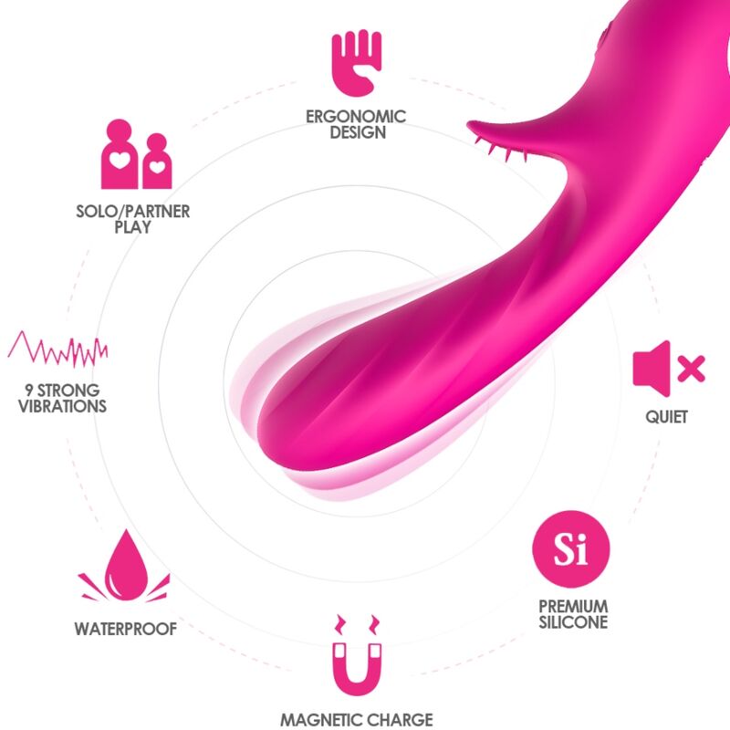ARMONY - ROMANCE VIBRATOR WITH STIMULATOR FUCHSIA 3 ARMONY - ROMANCE VIBRATOR WITH STIMULATOR FUCHSIA - obrazek 3